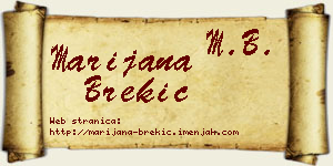 Marijana Brekić vizit kartica